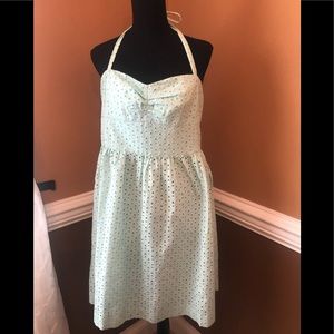 J. Crew Mint Eyelet Halter dress